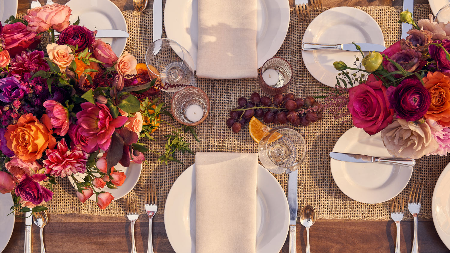 Elegant Table Setting With Flowers